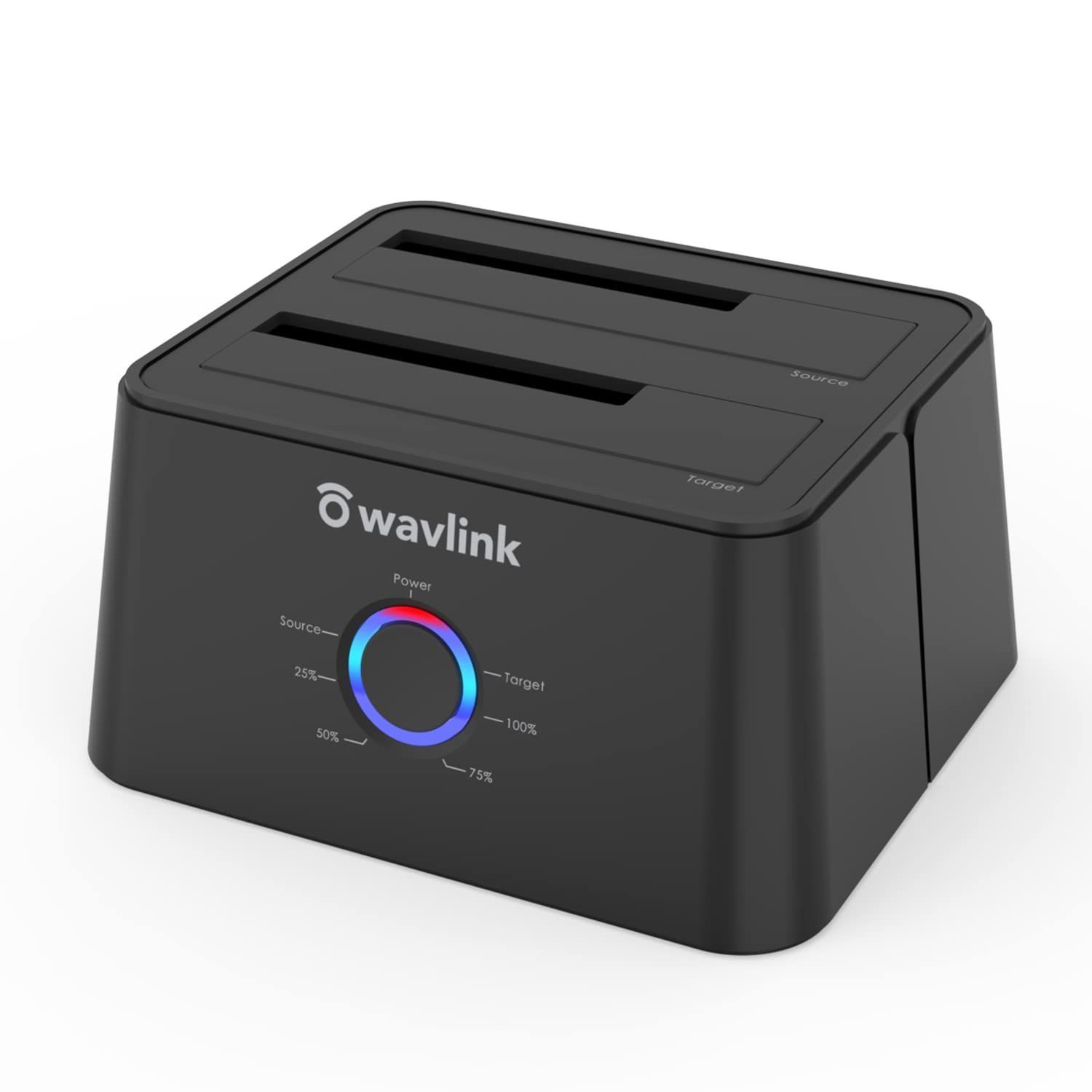 [New Arrivals] Mac M1 Compatible USB HDD Stand 3.0 SATA 2.5/3.5 inch HDD SSD WAVLINK Dual Bay External Hard Drive Dock with Offline Clone/Backup for SATA 2 x 8TB and UASP