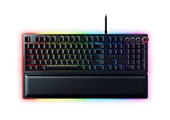 【中古】【非常に良い】Razer Huntsman Elite：オプトメカニカルスイッチ - マルチファンクションデジタルダイヤル＆メディアキー - レザーレットレストレスト - 4面ア