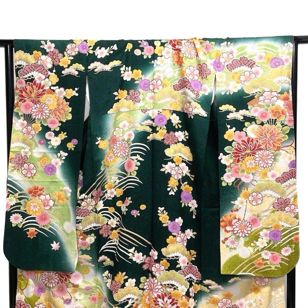 振袖 金駒刺繍 牡丹 鞠 枝垂れ桜 花模様 成人式 晴れの日 着物 045a p