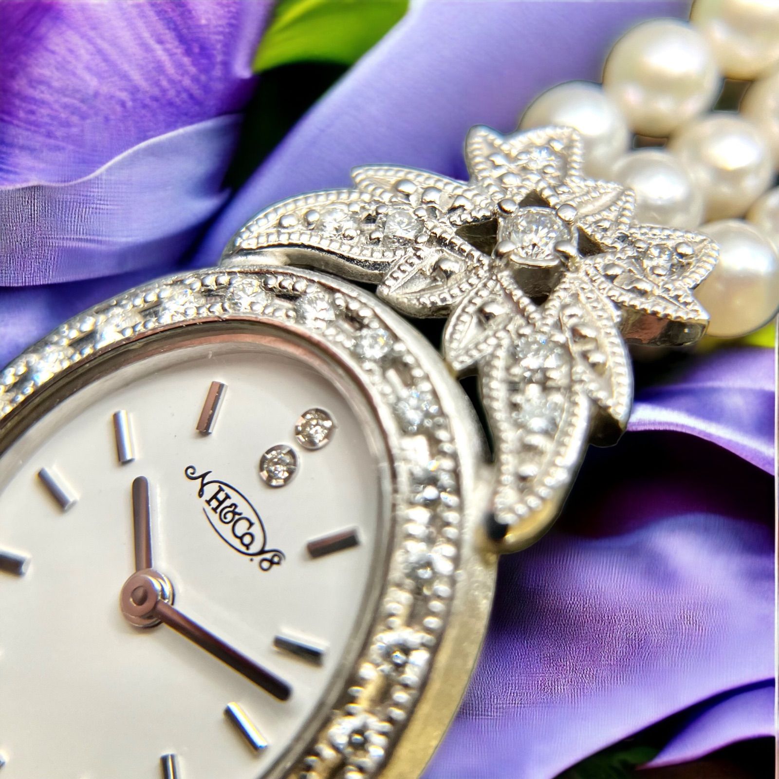 H＆CO平和堂の腕時計。プラチナ、ダイヤモンド - 時計