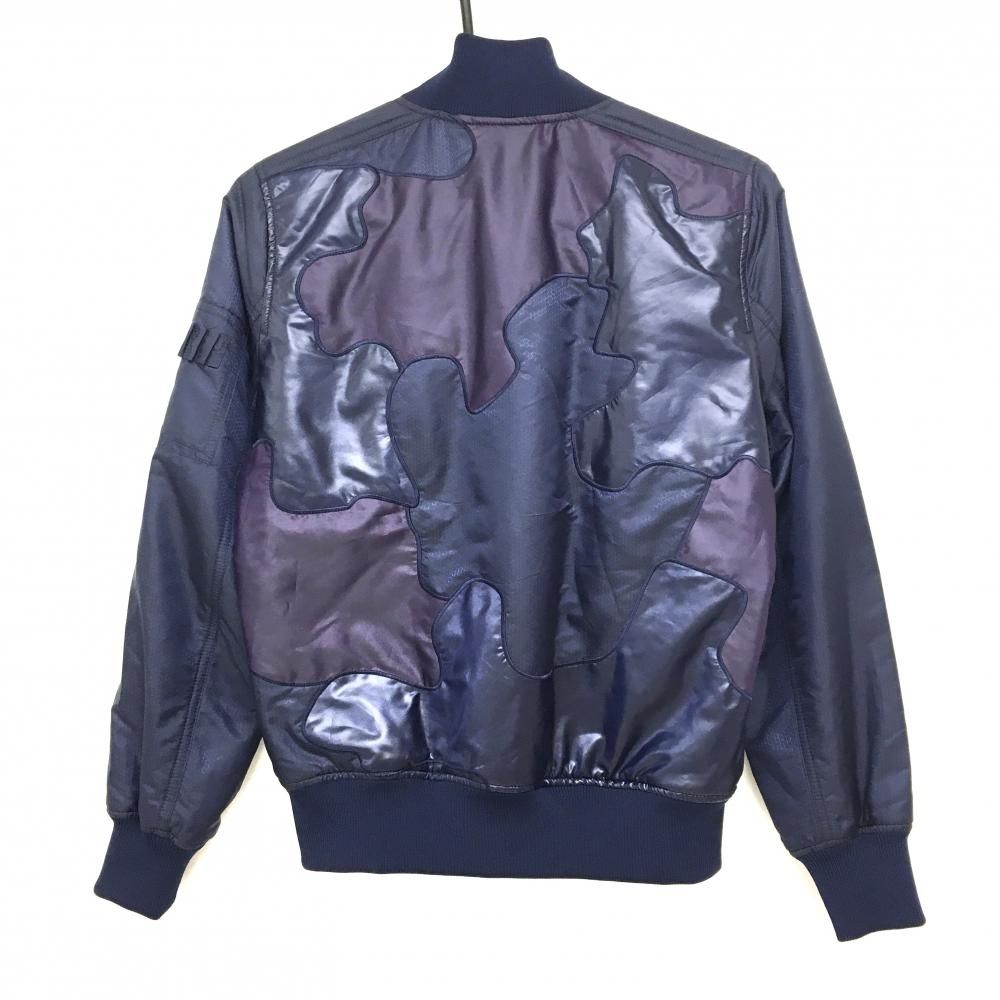 超 ダンスウィズドラゴン 中綿ジャケット ネイビー スパンコールスカル レディース 2 M ゴルフウェア Dance With Dragon