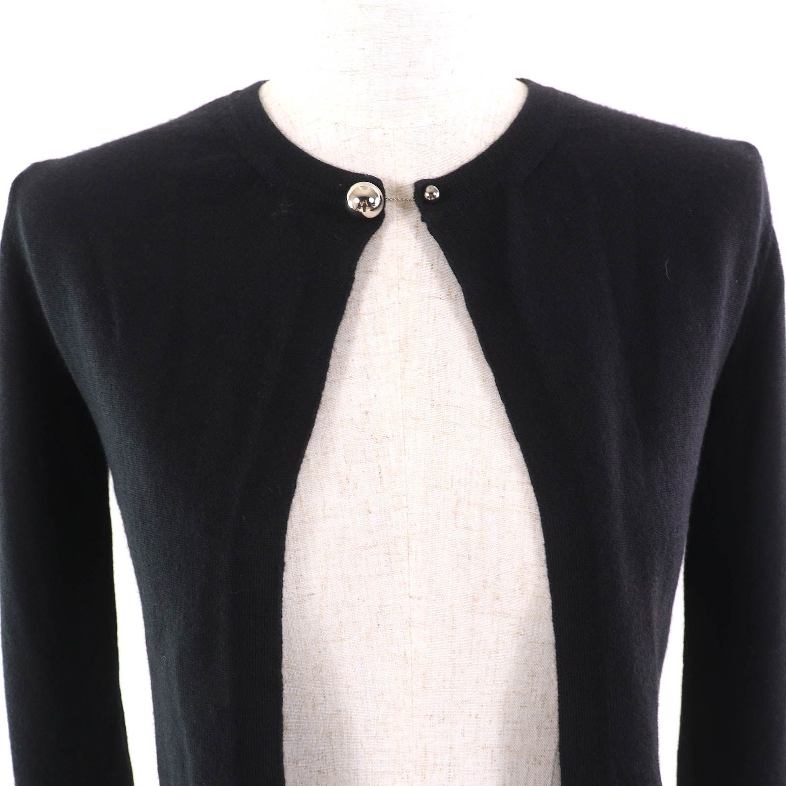 美品△Christian Dior クリスチャンディオール 6C24168AM599 カシミヤ シルク 長袖 ボレロ カーディガン ブラック 38 伊製 正規品 美品△Christian Dior クリスチャンディオール 6C24168AM599