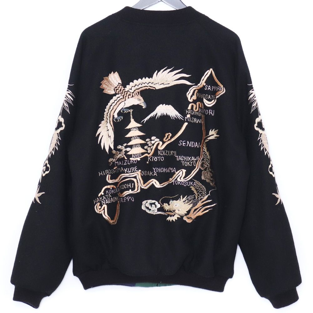 gold WOOL SOUVENIR JACKET スカジャン ウール15115 GOLD（ゴールド）】「タイガーヘッド」と呼ばれるスーベニア