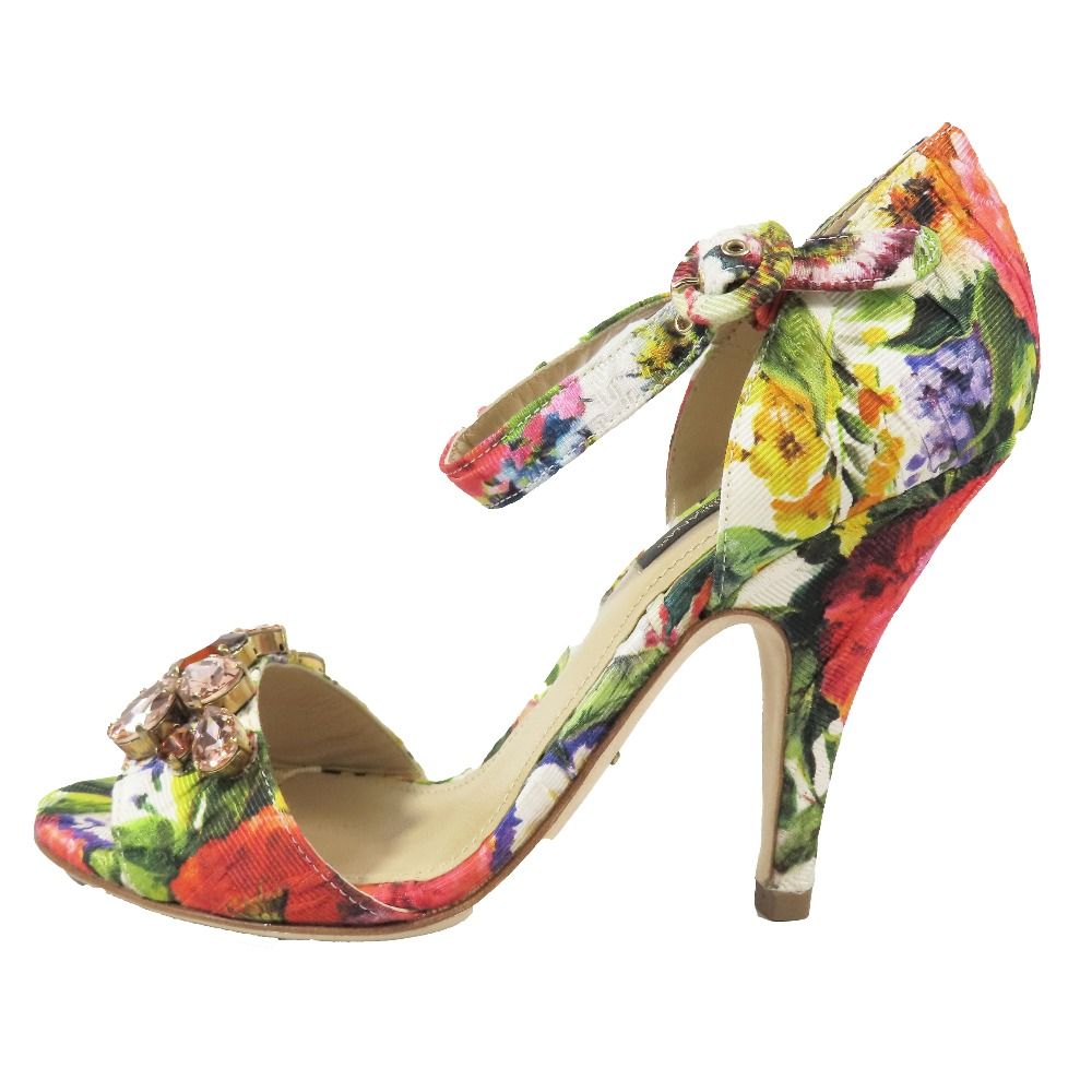 DOLCE&GABBANA 花柄　ハイヒール　サンダル　アンクルストラップ　38 DOLCE&GABBANA 花柄 ハイヒール サンダル アンクルストラップ 38