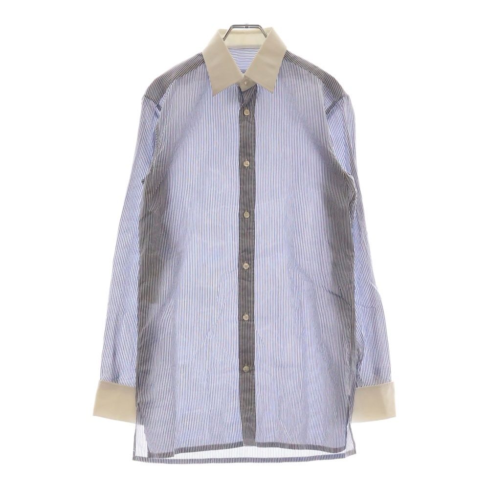 Maison Margiela メゾンマルジェラ 20SS Striped shirt ダブルカフス ストライプ クレリック長袖シャツ レディース ホワイト|ブルー S29DL0177