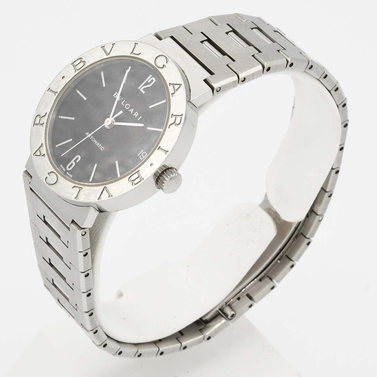 腕時計 稼働 BVLGARI ブルガリ ブルガリブルガリ BB 33 SS 自動巻き 黒色文字盤 25 k 729 3