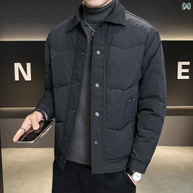 4XL 秋冬 コーデ メンズ 服 シンプル ファッション オシャレ 大人 かっこいい 大きいサイズ ストリート 紳士服 ダウン ジャケット アウター 暖かい カジュアル コットンコート