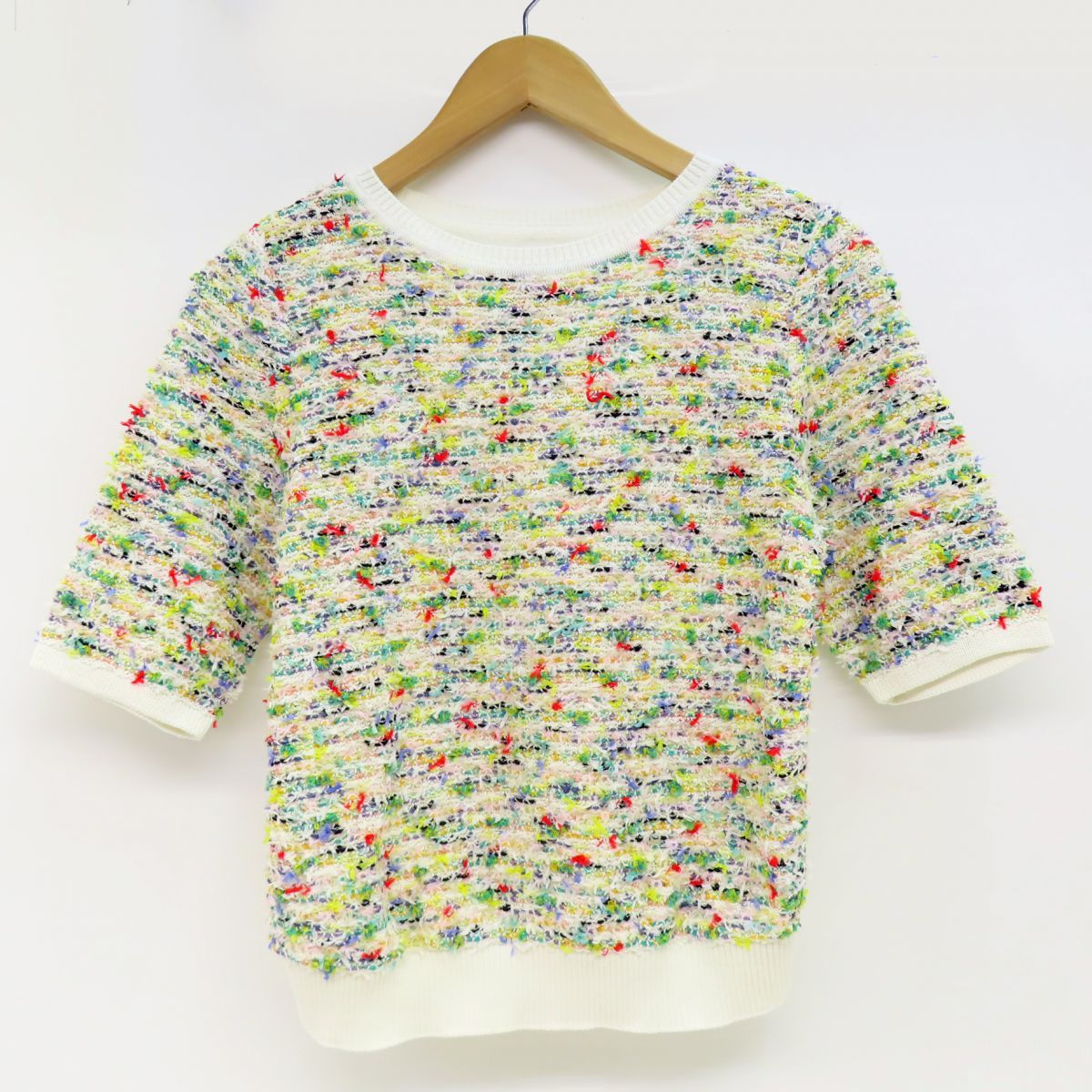 COOHEM / コーヘン YONETOMI TWEED ヨネトミツイード 半袖ブラウス ブランド古着】COOHEM / コーヘン YONETOMI TWEED ヨネトミ