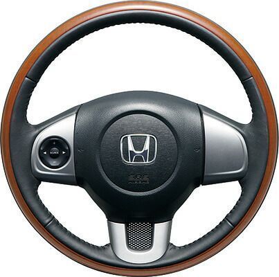 HONDA ホンダ NBOX+ N-BOX＋ plus エヌボックスプラス ホンダ 純正 ステアリングホイール 本革×木目調コンビ（ステアリングガーニッシュ装備車用）ブラック 2012.12～2013.11