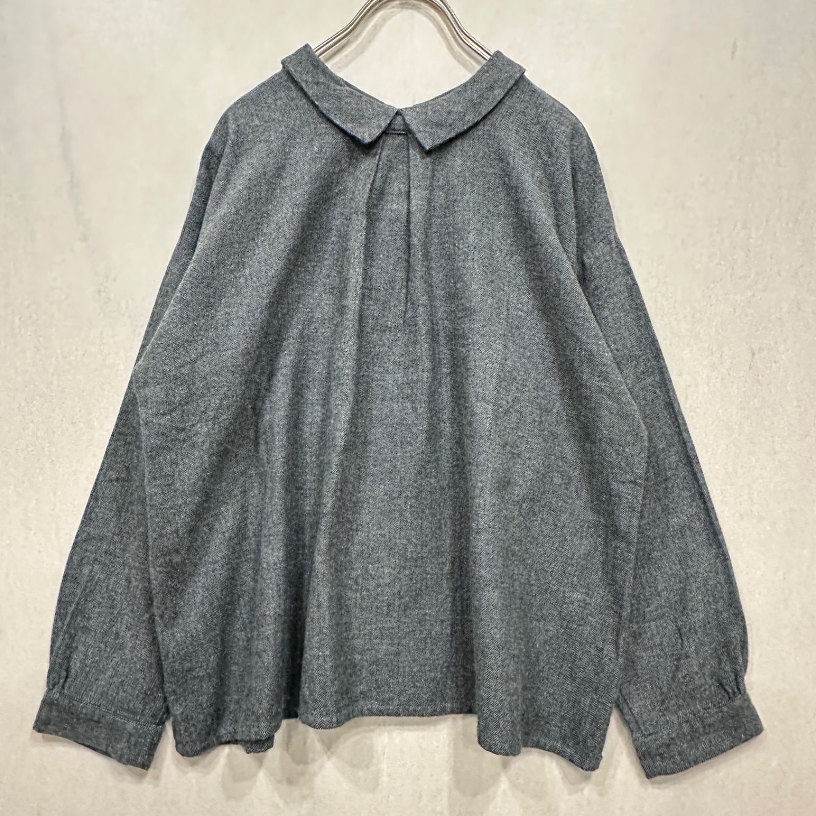 美品】ブルーウィロー 秋冬 2way カーディガン リネンシャツ