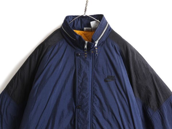 90s ナイキ 中綿 ベンチ コート メンズ XL オールド ナイロン