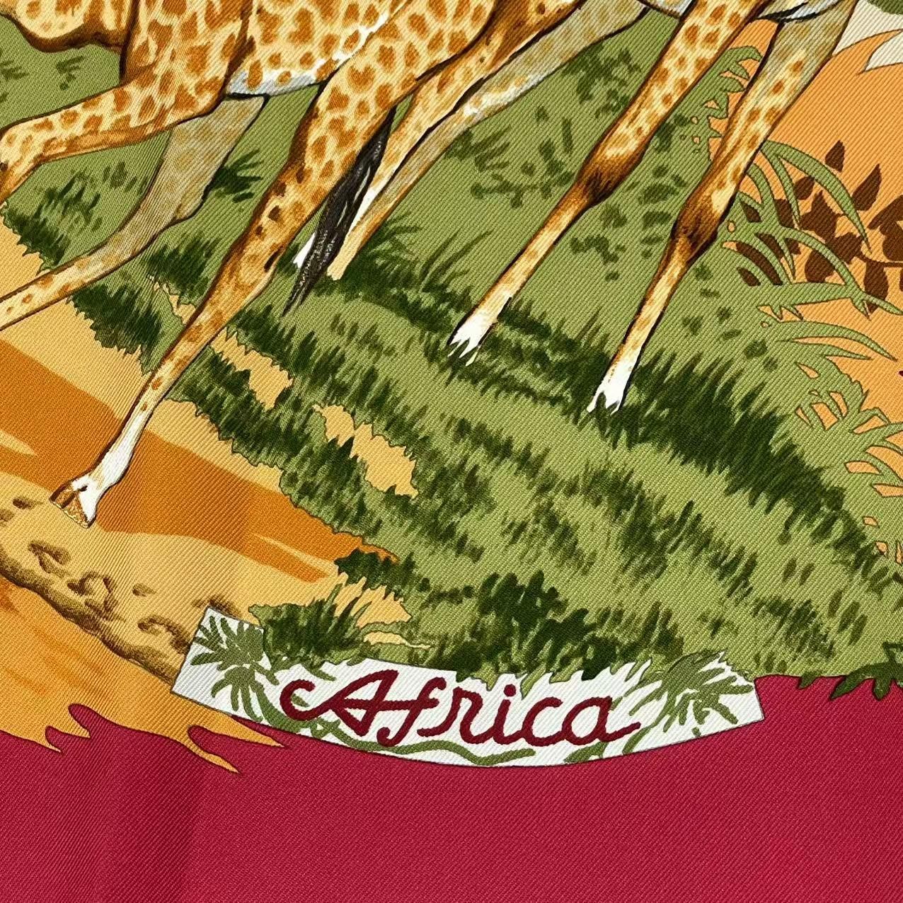 極美品 HERMES エルメス シルク スカーフ カレ90 AFRICA アフリカ