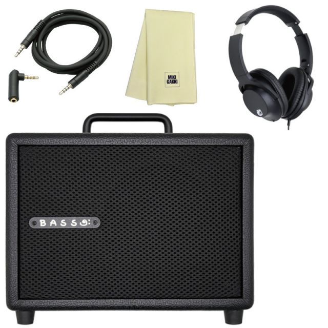 ベース アンプ MODEGEAR LOUD MINI-B ブラック 小型 超軽量 低音域もしっかり再 生できるベースアンプ クロス ミニステケーブル KHP001 ヘッドホン
