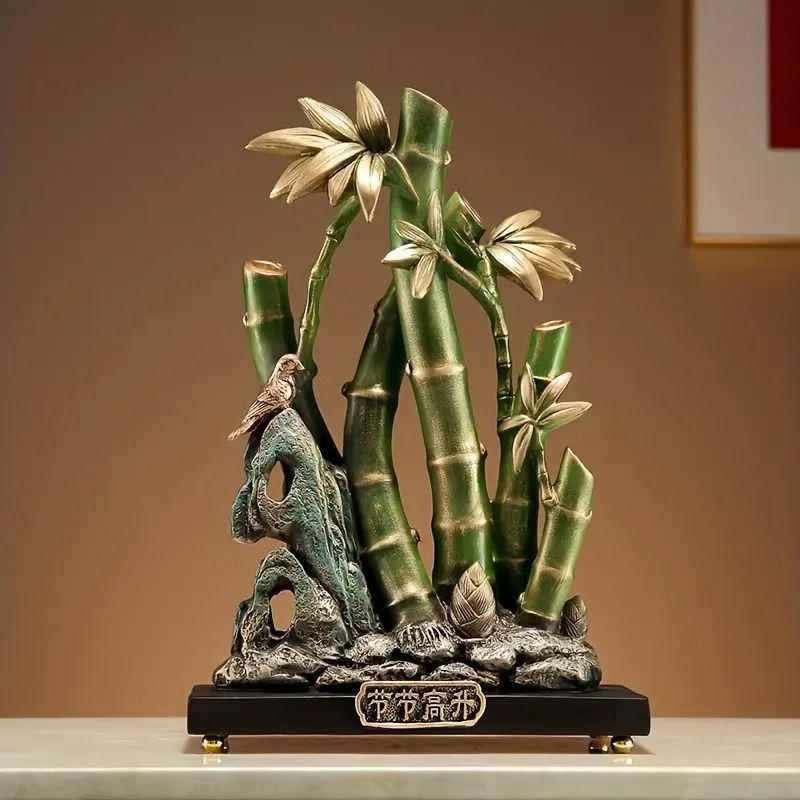 置物 装飾品 竹 バンブー 小鳥 オブジェ オーナメント インテリア 工芸