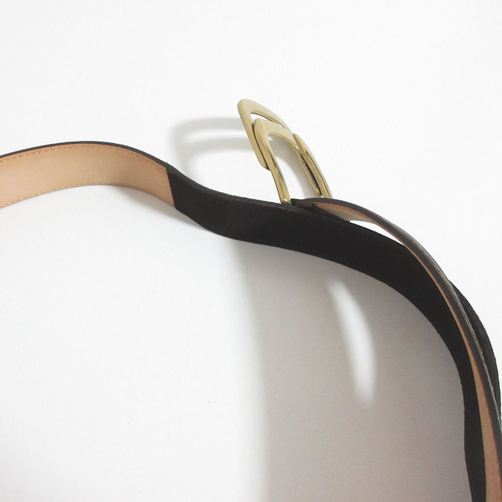 美品 GUCCI グッチ スエード レザー リングベルト 75/30 036-1192-1305 ブラック×ゴールド レディース 古着 中古 USED GUCCI - 美品 GUCCI グッチ スエード レザー リングベルト 75/30 036