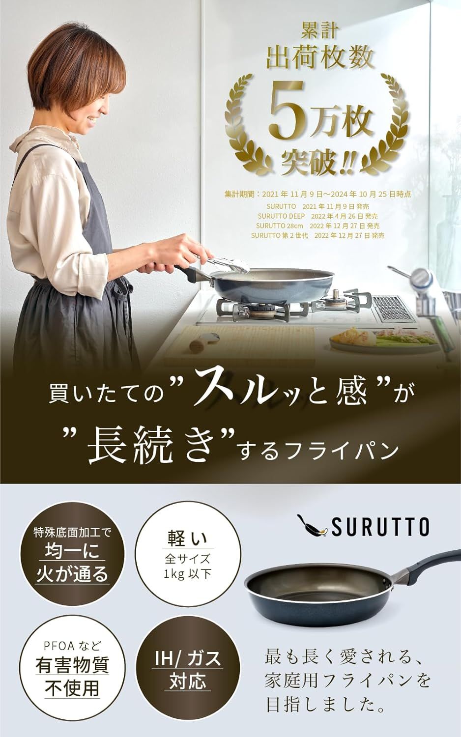 こびりつきにくい 洗いやすい