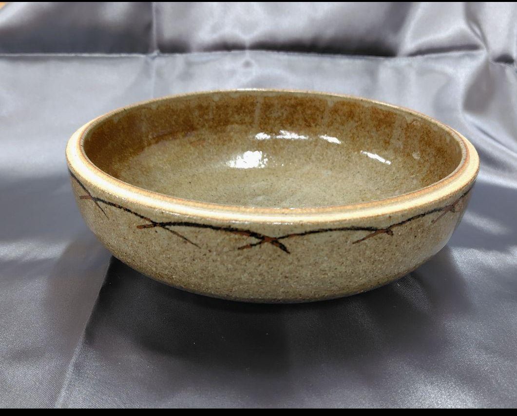 【利左ぇ門】作　喰篭　唐津焼　鉢　茶器　煎茶　昭和レトロ　新品　未使用品 利左ぇ門】作 喰篭 唐津焼 鉢 茶器 煎茶 昭和レトロ 新品 未使用品