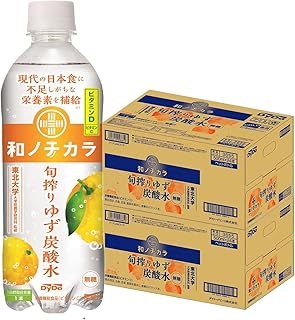 Dydo ダイドー 和ノチカラ 旬搾り ゆず炭酸水 500ml×2ケース|48本