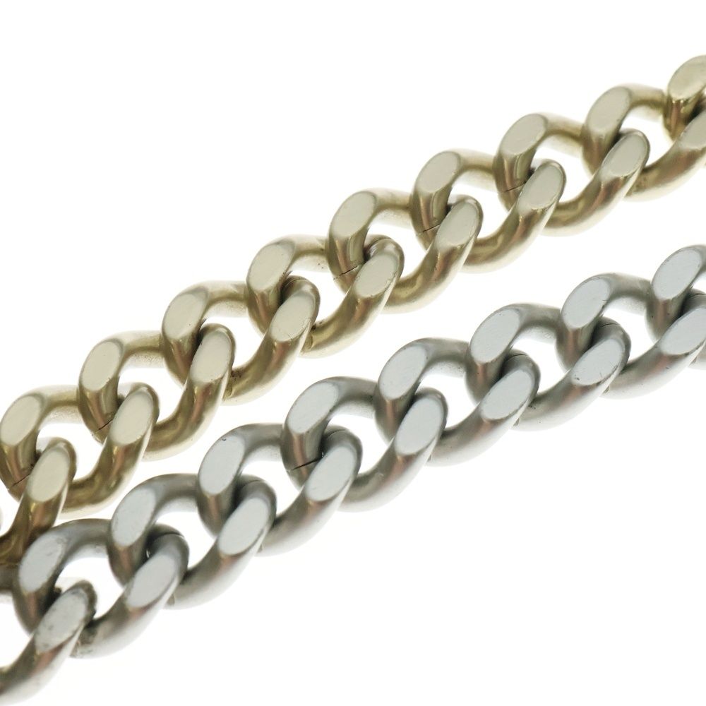 プレートロゴチェーンロングネックレス シルバー