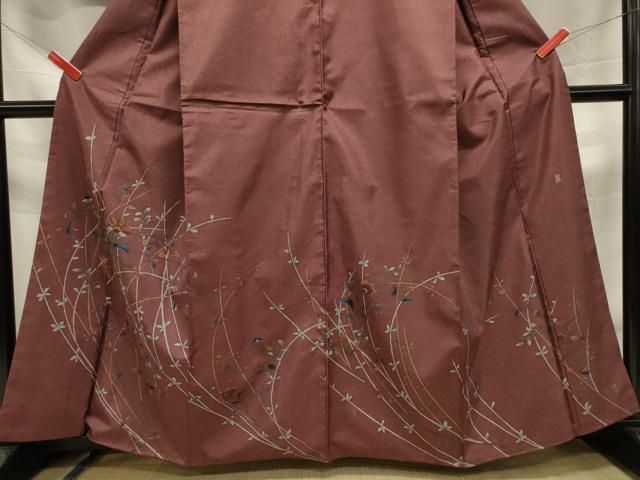 平和屋着物□京友禅の巨匠・頼田勉 臈纈染手描友禅 訪問着 本場縞  