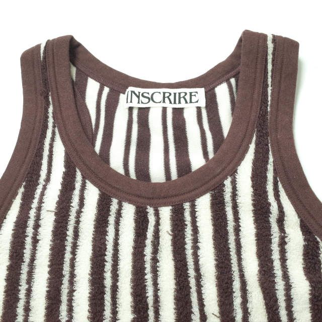 INSCRIRE アンスクリア 19SS 日本製 Pile Border Tank Top パイル ...