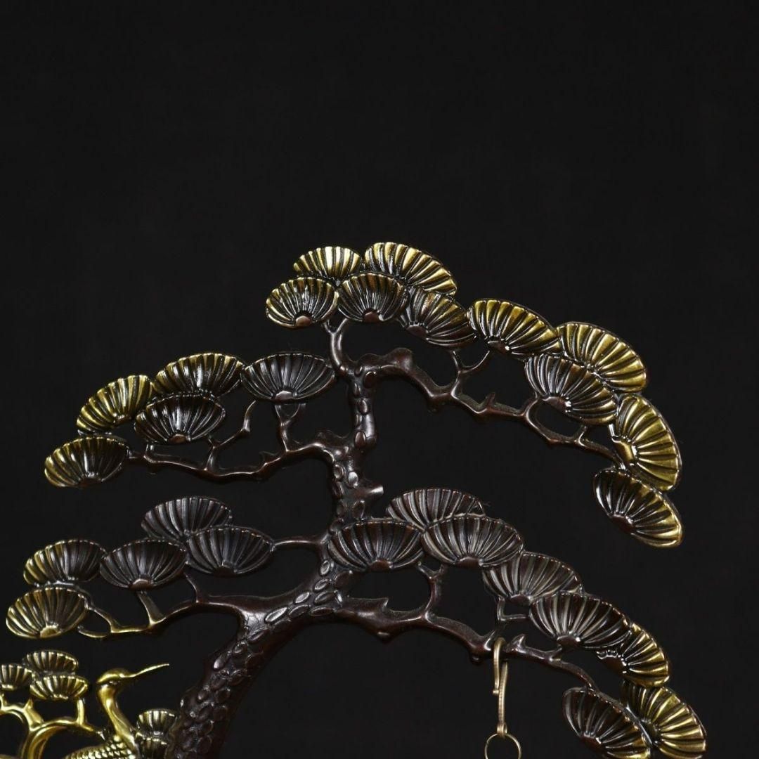 銅 細工 松鶴弔り炉 香炉 家庭置物 装飾品 工芸品 銅 細工