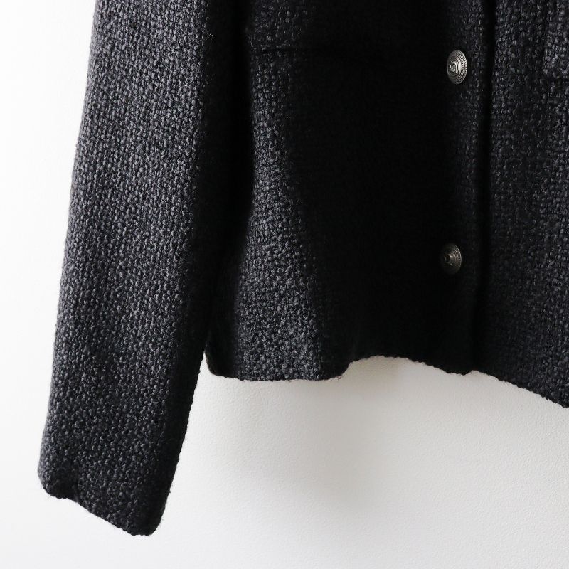 美品 オクスン ok.soon tweed jacket ノーカラーツイード