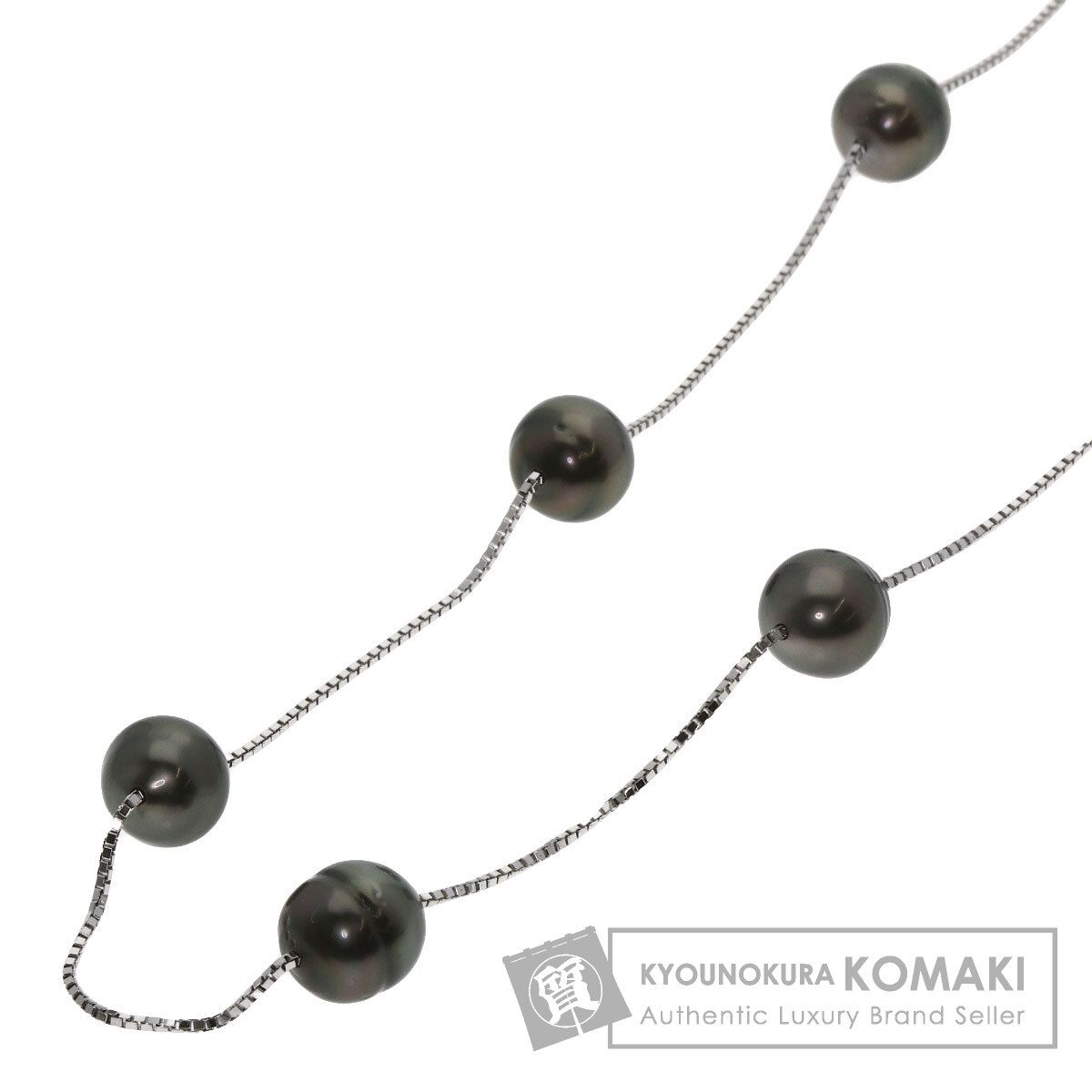 TASAKI タサキ ステーション ブラックパール 真珠 ネックレス SV 