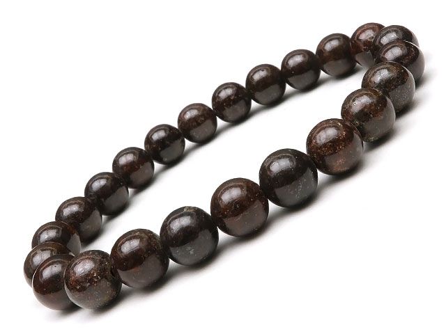 サハラNWA869 コンドライト隕石 丸玉ブレス 8mm No.7【1点もの】 / 60-42 SA8BS7