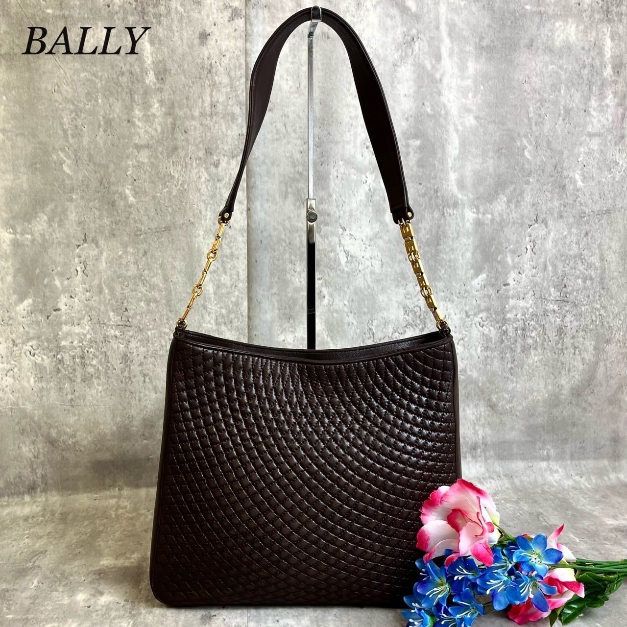BALLY バリー トートバッグ ショルダーバッグ キルティング Bロゴ