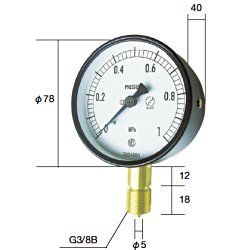 新品・7営業日以内発送】長野計器 NKS AC20-131X10.0MPA 普通形圧力計
