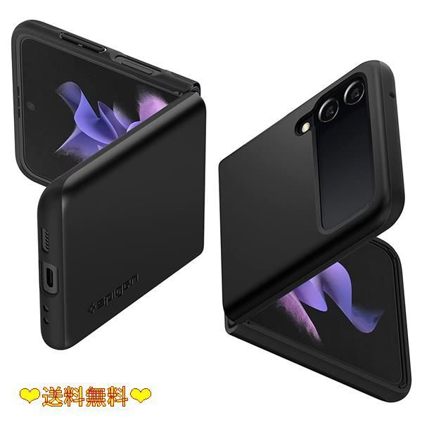 Galaxy Z Flip3_ブラック Spigen Galaxy Z Flip3 ケース [ SC-54B | SCG12 ] 厚さ1.5mm 2重構造 [TPU+PC] マット仕上げ カメラ保護 画面保護 薄型 軽量 指紋防止 傷防止 ワイヤレス充電対応