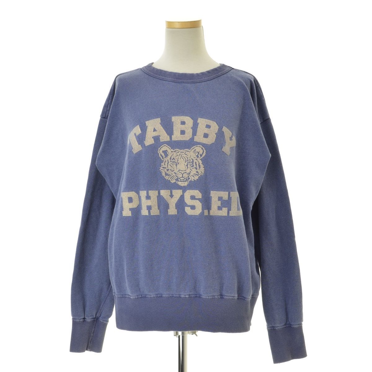 【MIXTA】23AW 23070380001030 TABBY PHYS.ED CREW SWEATSHIRTS フロッキープリント長袖スウェット MIXTA】23AW 23070380001030 TABBY PHYS.ED CREW SWEATSHIRTS