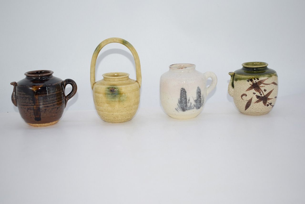 茶道具 四滴茶入 色変 連瓶 作 棗 茶道 17-9201