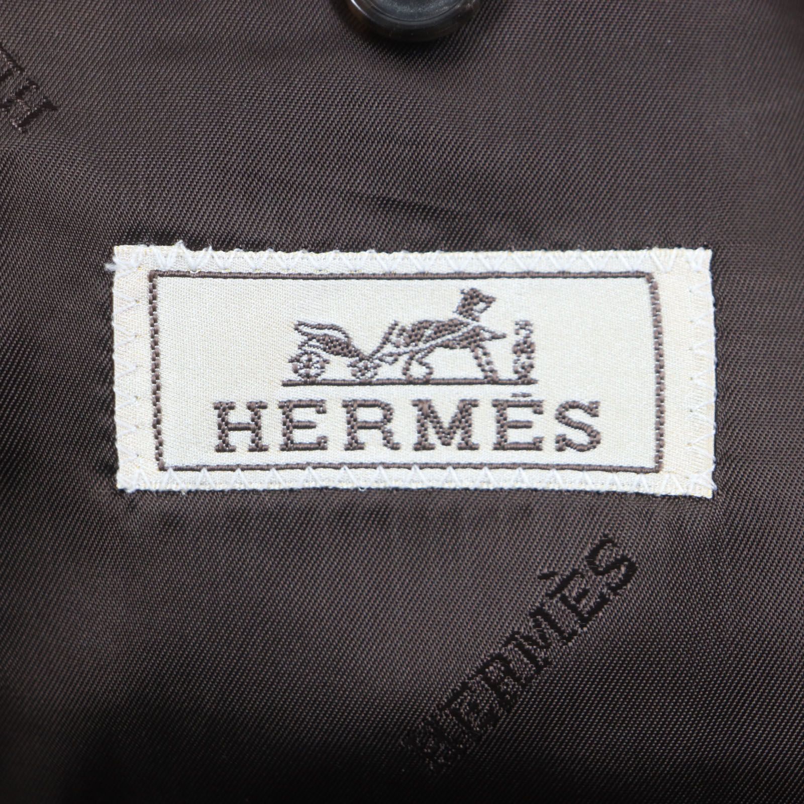 極美品▽HERMES エルメス 20AW ウール モヘア サテン使い ピークド