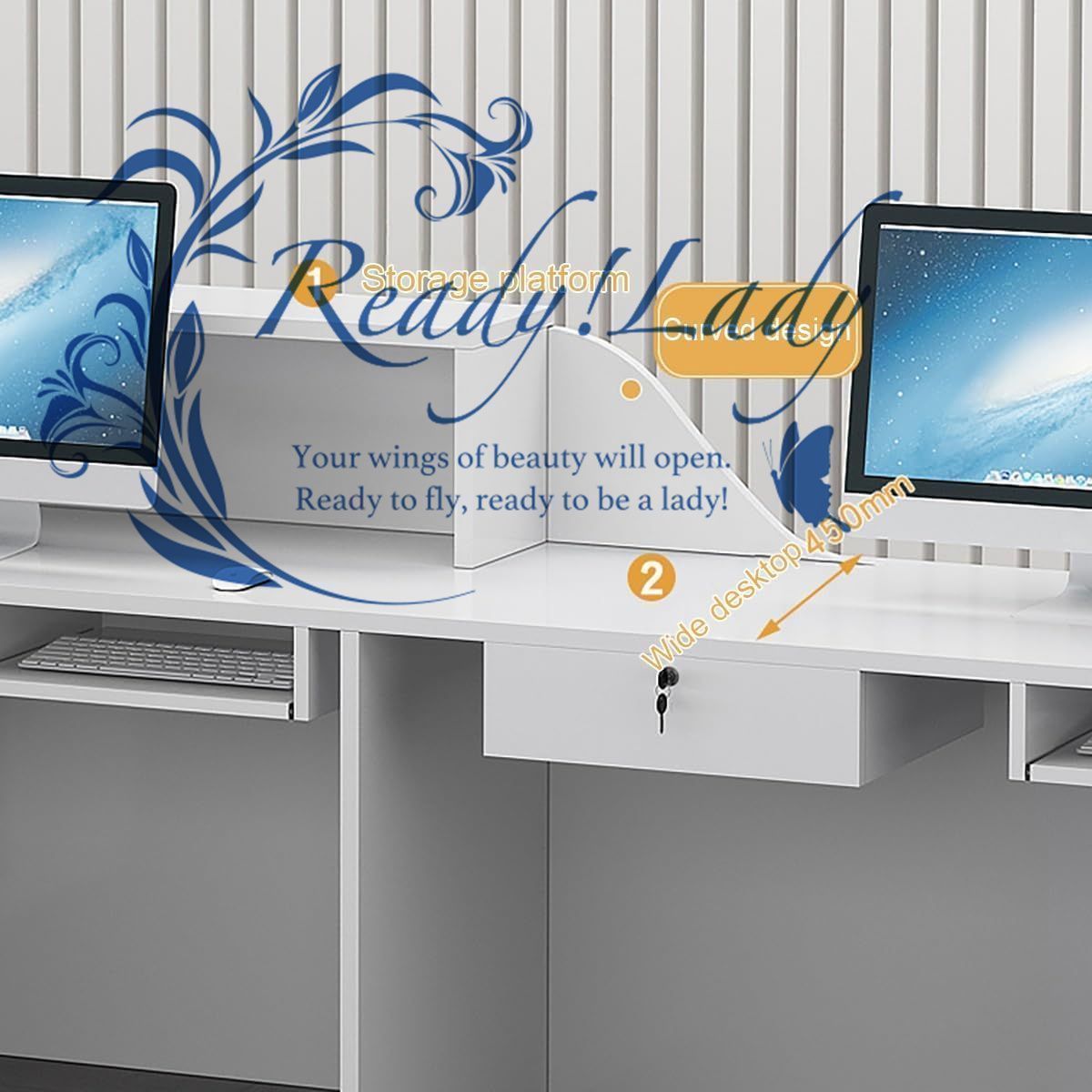 カウンター付き受付デスク