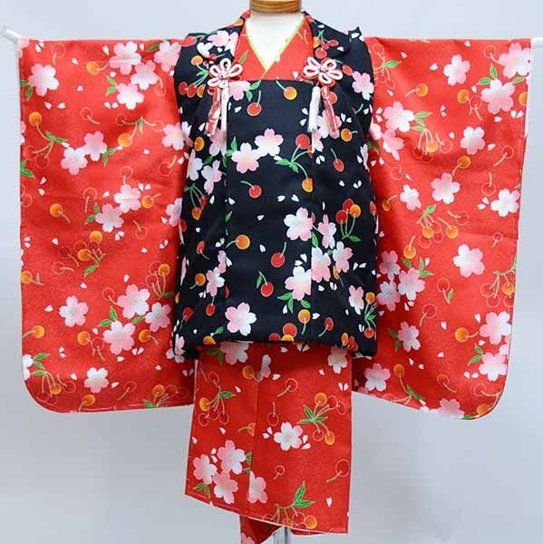 七五三 三歳 女児 被布着物フルセット 百花繚乱 半衿付き NO38048 七五三 三歳 女児 被布着物フルセット 百花繚乱 半衿付き 3歳 3