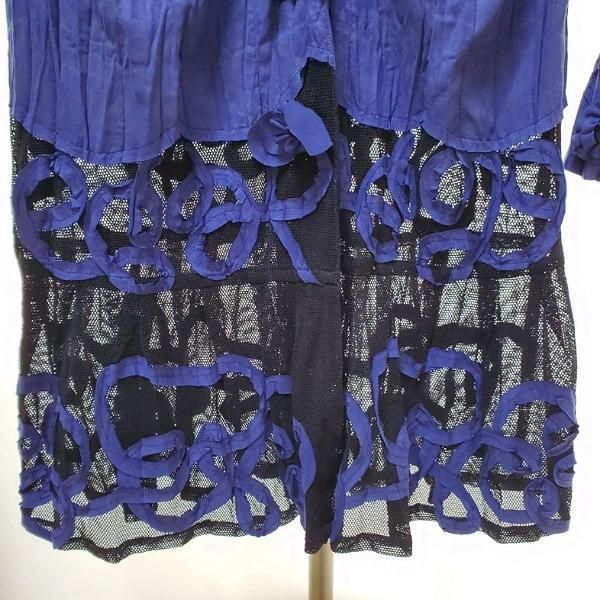 anc ノコオーノ NOKOOHNO ジャケット 38 青 ロング スエード調