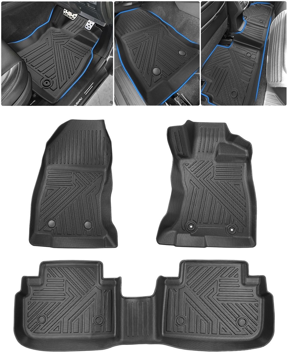 スバル フォレスター SK系フロアマット 立体カーマット 3Dフロアマット 立体構造 セカンドマット 防水マット Forester SK9 SKE SK5 車種 設計 TPE素材 滑り防止 耐汚れ 取付簡単カー用品 3Pセット
