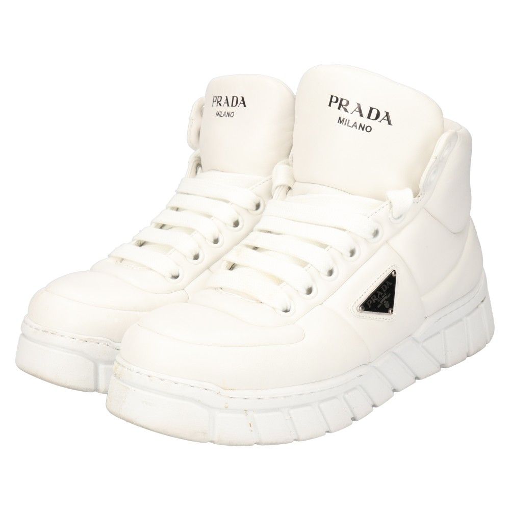 PRADA (プラダ) パデッドナッパレザー ハイカット スニーカー