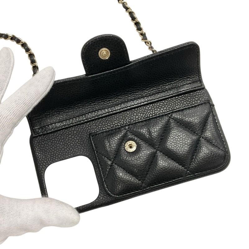シャネル CHANEL 携帯・スマホアクセサリー ブラック ゴールド ココ