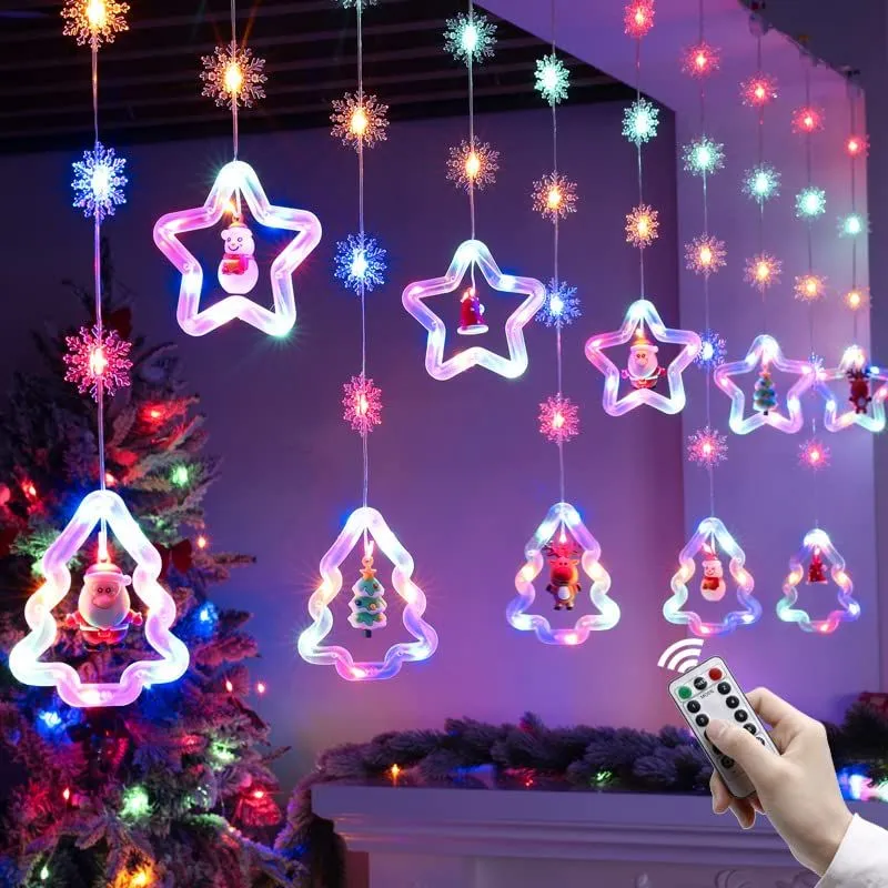 USB式_マルチカラー SITEDAN クリスマス カーテンライト LED