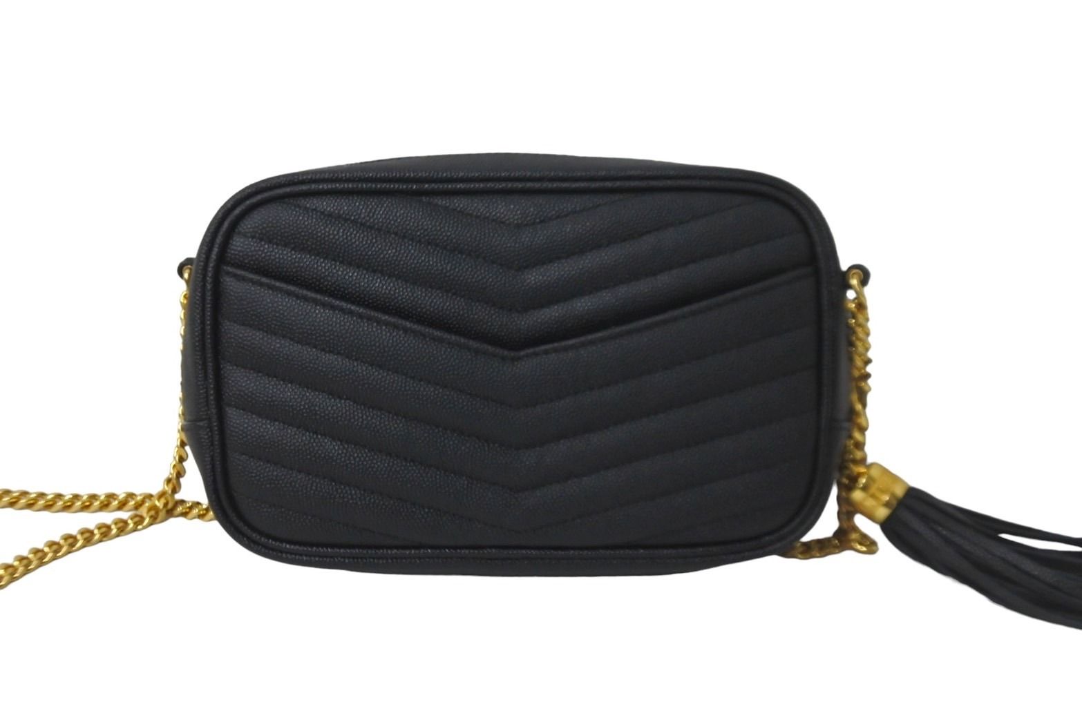 極美品 SAINT LAURENT サンローラン ルー ミニ チェーン ポーチ 