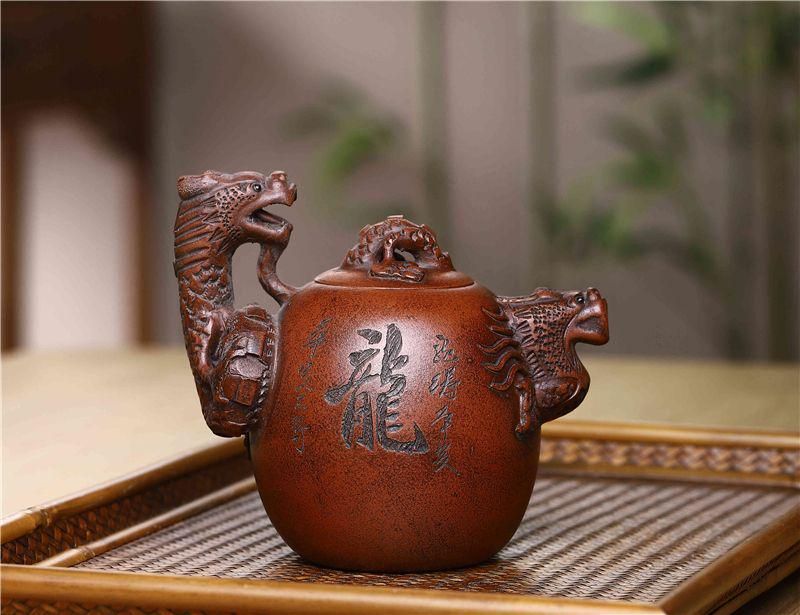 龍茶壺  中国古美術  宜興  紫砂壺・急須・茶道具 龍茶壺 中国古美術 宜興 紫砂壺・急須・茶道具 - メルカリ
