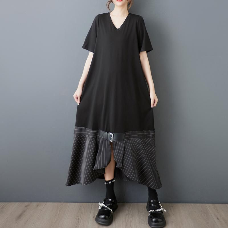 大きいサイズ ワンピース アシンメトリー オーバーサイズ
