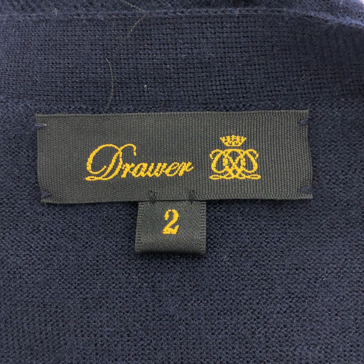 経験 Drawer ドゥロワー カシミヤシルクペイズリーカーディガン 6515-299-0280 ネイビー×ミックス 2