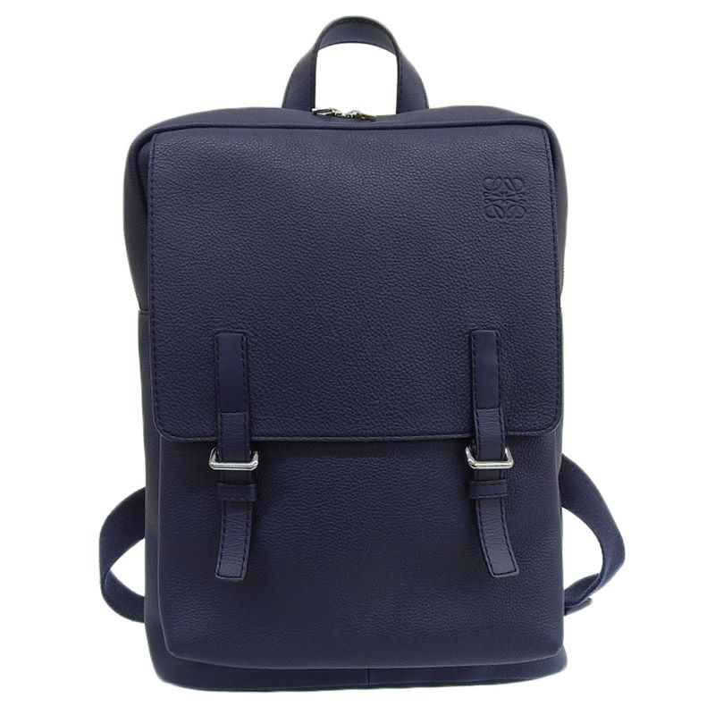 ロエベ LOEWE ゴヤ バックパック リュックサック レザー ネイビー 中古