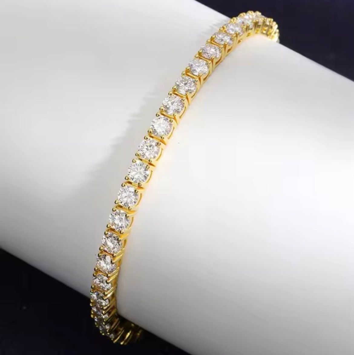 【最上級】三層モアサナイト×S925テニスチェーンブレスレット｜GRA証明書付 最上級】三層モアサナイト テニスチェーンブレスレット｜S925