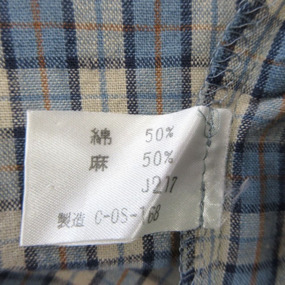 美品 GEORGES RECH ジョルジュ レッシュ リネン チェック