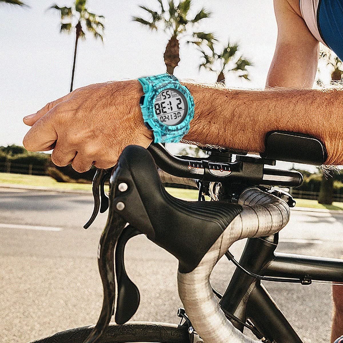  数量 防水腕時計 付き スポーツウォッチ LED表示 50メートル防水 おしゃれ アラーム 曜日 アウトドア 日付 デジタル腕時計 デジタル メンズ 取扱説明書付き 腕時計 腕時計 キッズファッション小物